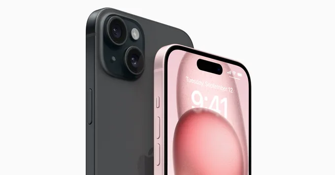 תמונת יצרן להמחשה של iPhone 15